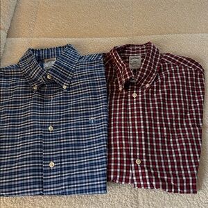 Brooks’s Brother’s Men's Blue and Red Checkered Button-Down Shirts